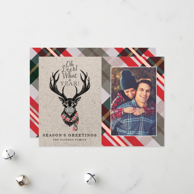 Åh Hjort, vilket år! Renar Play Scarf & Mask Julkort (Fram/Back In Situ)