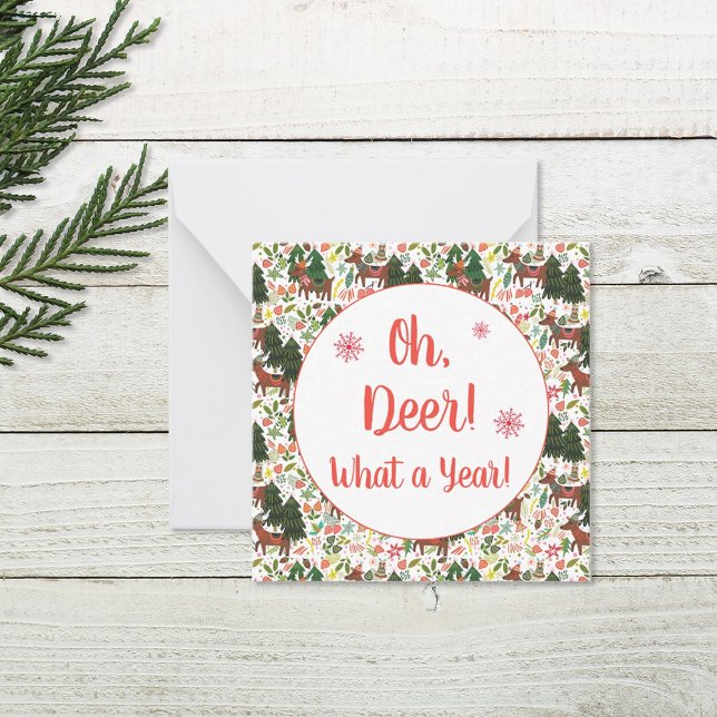Åh, Hjort What a Year Funny Helgdag Anteckningskort (Skapare uppladdad)