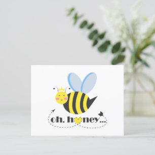 Åh Honung Valentiness drottning Bee-karaktär med t Vykort