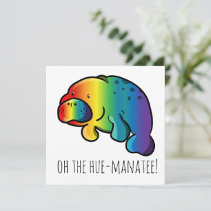 Åh, hue-manatee-hälsningskort kort
