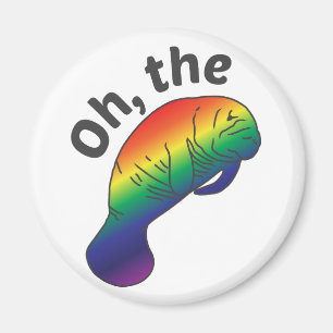Åh, Hue Manatee Round Magnet
