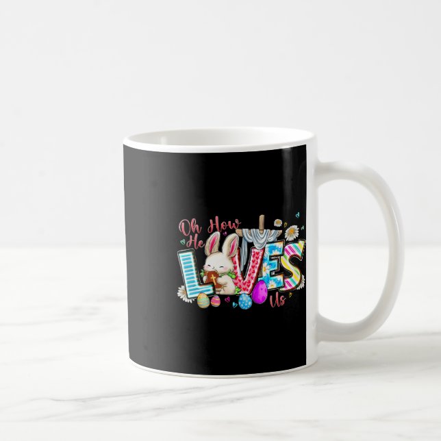 Åh, hur han Kärlek oss Glad påsk Day Kor Kristus M Kaffemugg (Höger)