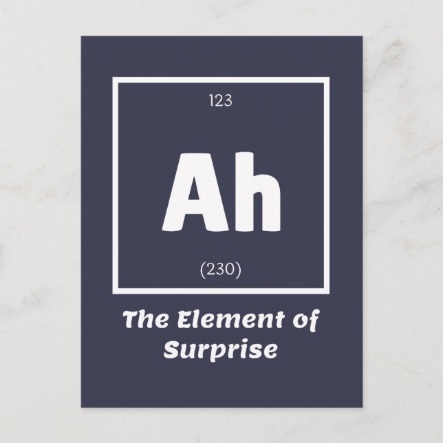 Ah Inslag of Surprise Chemistry Science Funny Vykort (Framsida)