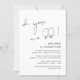 Åh ja, det gjorde vi, Bröllop Elopement Party Inbj Inbjudningar