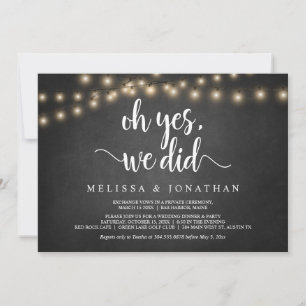 Åh ja, det gjorde vi, Rustic Wedding Elopement Inb Inbjudningar