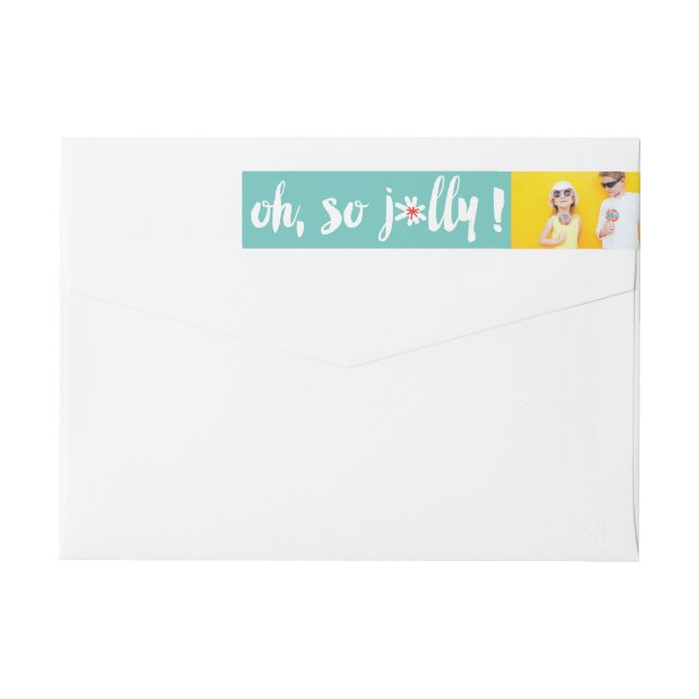 Åh, Jolly! PenselfotoReturadress för Helgdag Etikettband (Baksidan)