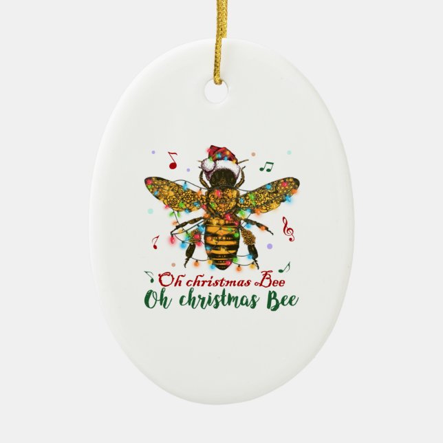 Åh, julbee Åh, julbeets ljus Julgransprydnad Keramik (Framsidan)