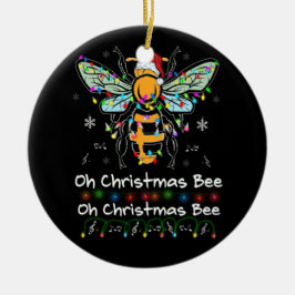 Åh JulBee Bee Santa Hat Bee Light Jul Julgransprydnad Keramik