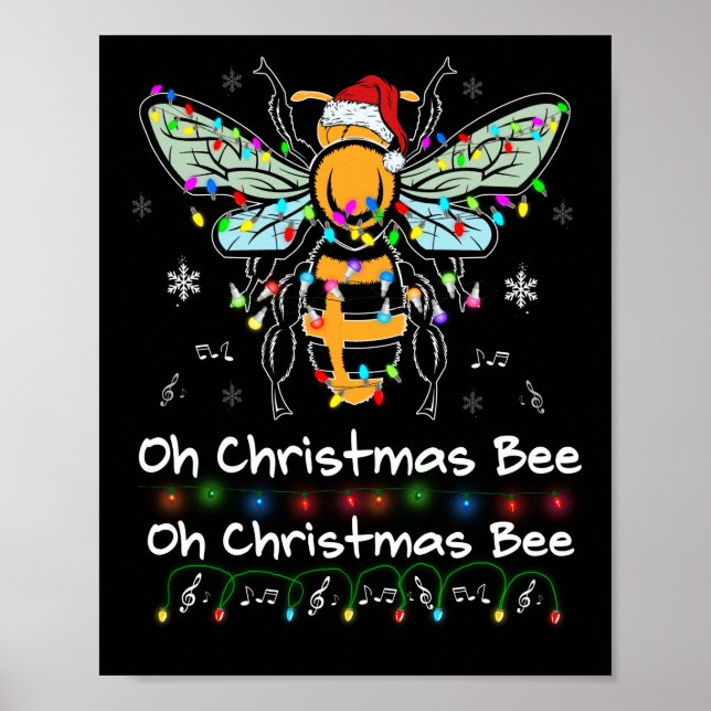 Åh JulBee Bee Santa Hat Bee Light Jul Poster (Framsidan)
