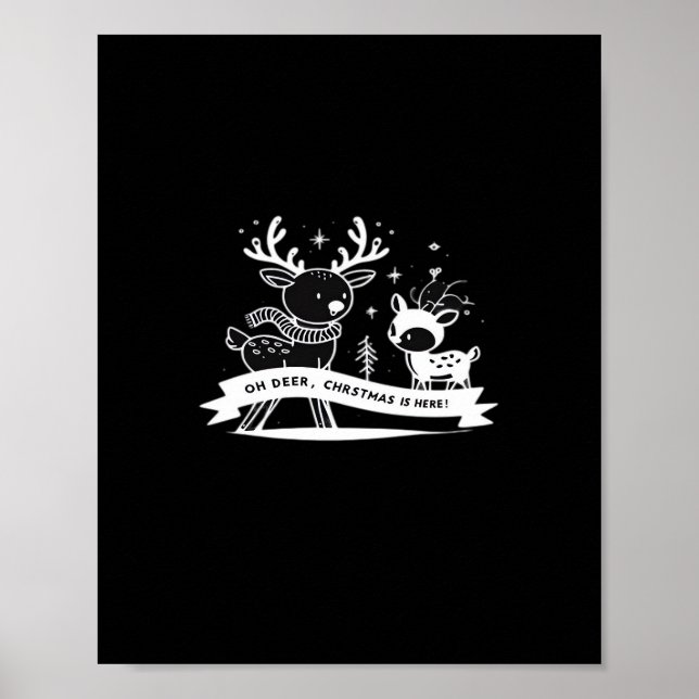 Åh julfirande hjort Semester stil  Poster (Framsidan)