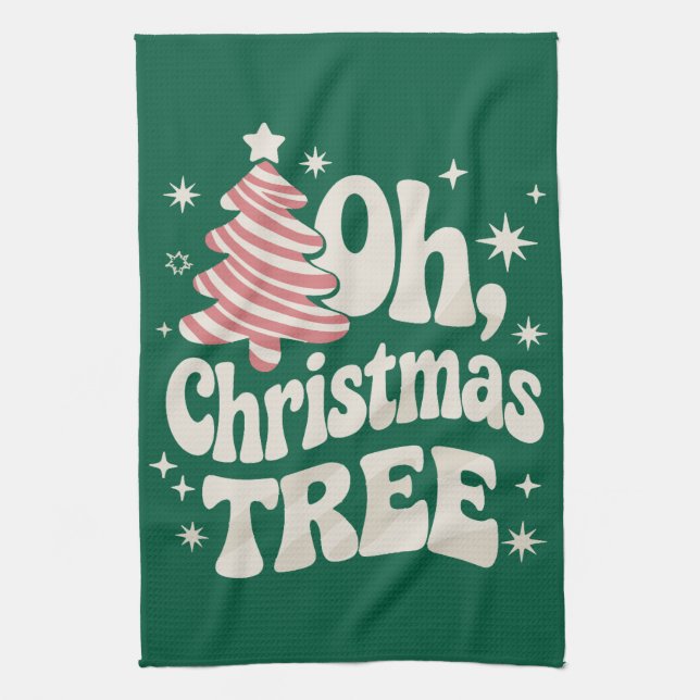 Åh julgran ljus god jul jul  kökshandduk (Vertikal)