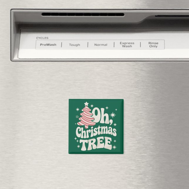 Åh julgran Ljuset God Jul Xmas  Magnet (In Situ (Dishwasher))