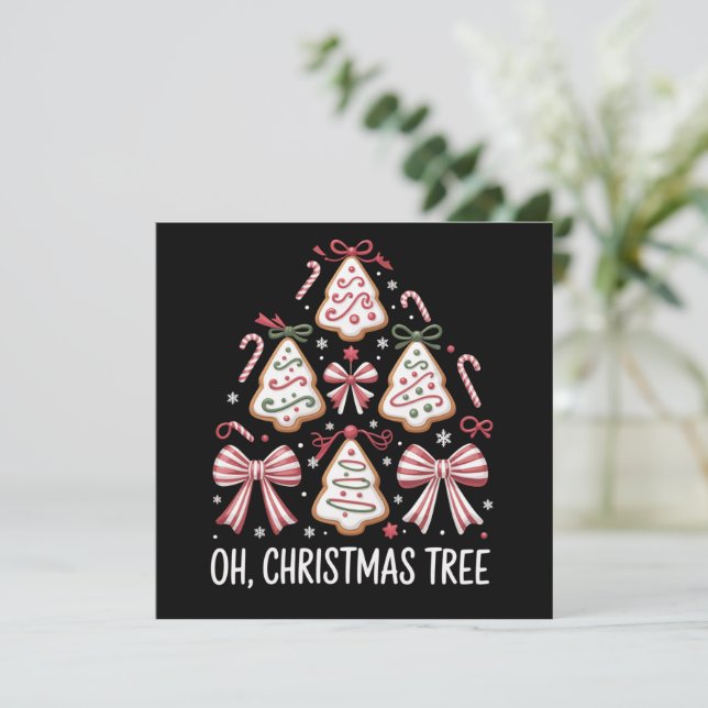 Åh julgranstårta Debbie Becky Jen Tårtalskare Julkort (Stående Fram)