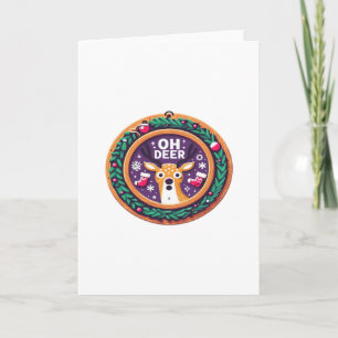 Åh Julhirs Festiv Holidaydesign Kort