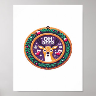 Åh Julhjort Festiv Helgdesign Poster