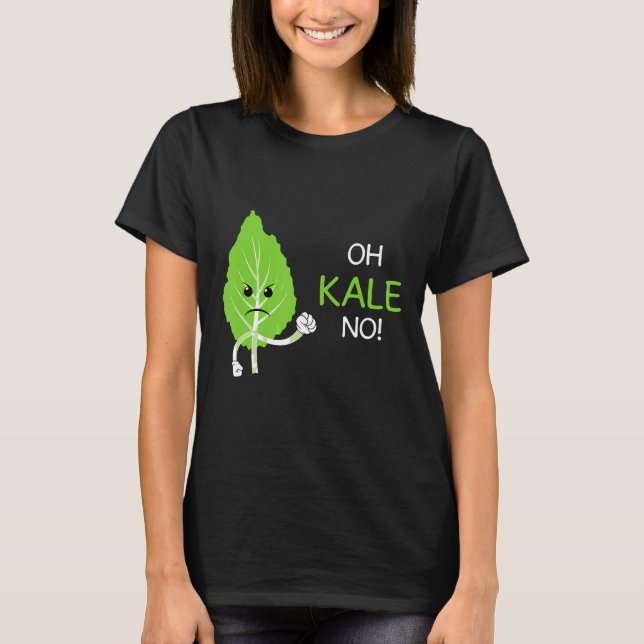 Åh Kale no Pun Vegan Gift for Vegetarian T Shirt (Framsida)