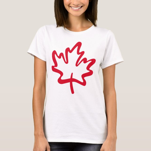 Åh, Kanada! Dag Big Red Canadain Maple Löv T Shirt (Framsida)