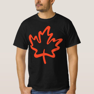 Åh, Kanada! Dag Canadian Maple Löv Big Red Black T Shirt