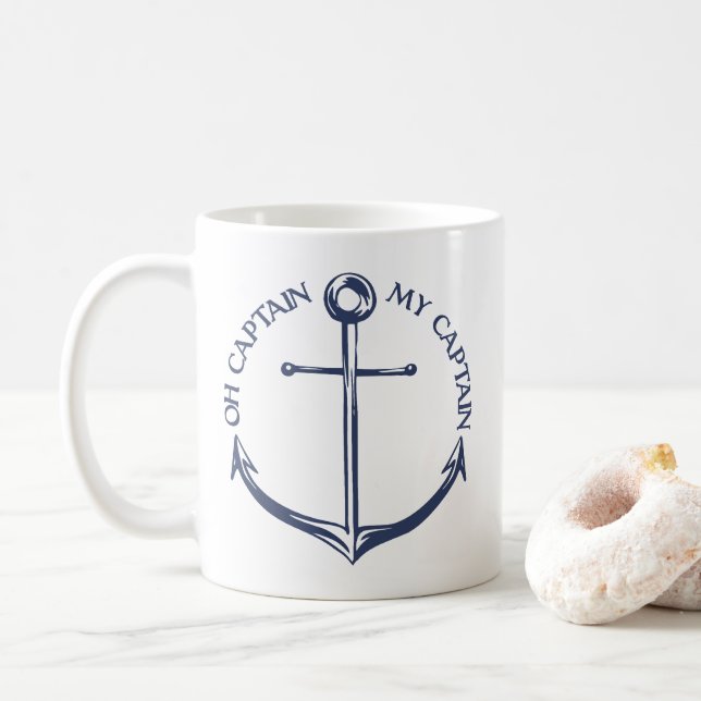 Åh kapten Min kapten Kaffemugg (Med munk)
