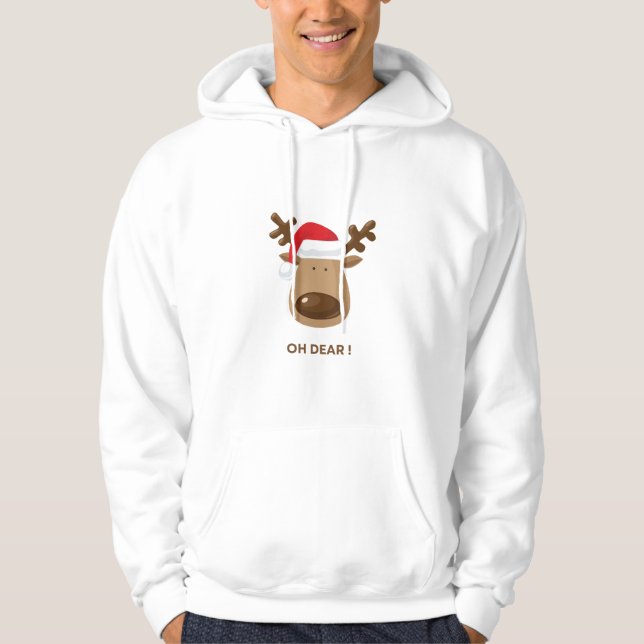 Åh Kära Roliga Ren Jul för Make Hoodie (Framsida)