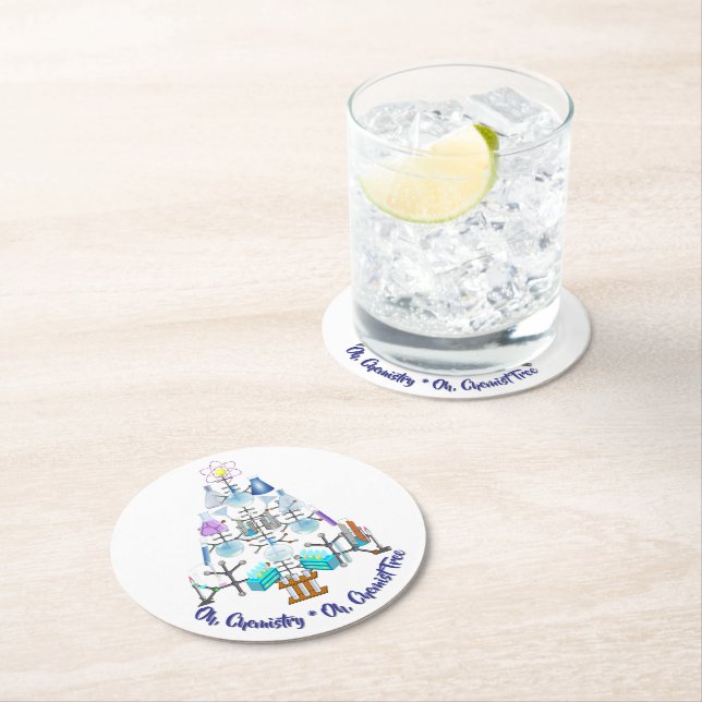 Åh kemi, åh kemisträdet jul underlägg papper rund (Insitu)