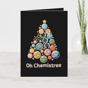 Åh Kemisträdet Vetenskap Kemi Lab Jul Xmas Kort