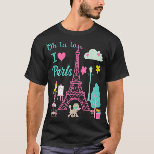 Åh la I kärlek Paris Eiffel torn Fransk Traditio T Shirt