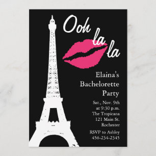 Åh la la!Bachelorette Party Inbjudningar