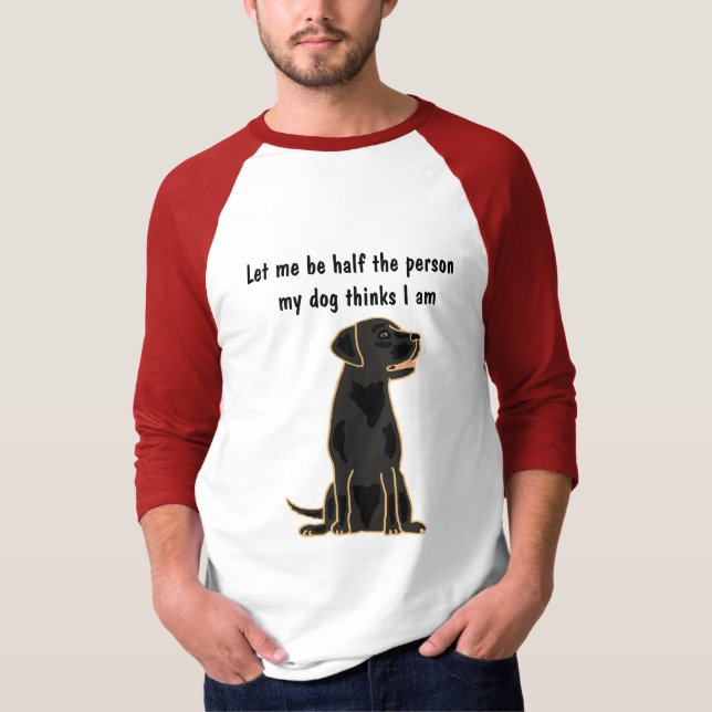 AH Labrador för ägarebönsvart T-tröja T Shirt (Framsida)