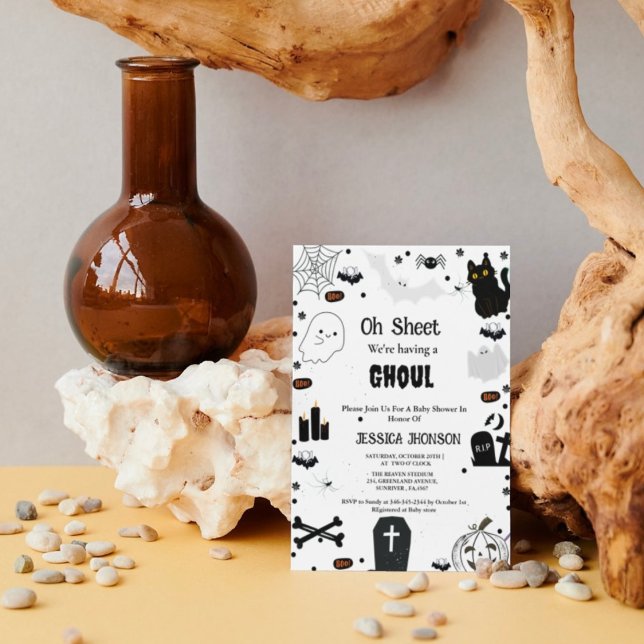 Åh Lakan, vi har en dålig halloween babydusch. Inbjudningar (Skapare uppladdad)