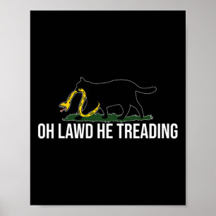 Åh, Lawd, han Går barnlös Cat Dam Democrat Poster