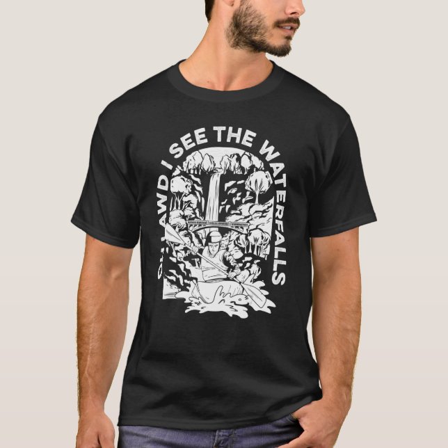 Åh Lawd, jag ser vattenfallsfloden Raft Raiting. T Shirt (Framsida)