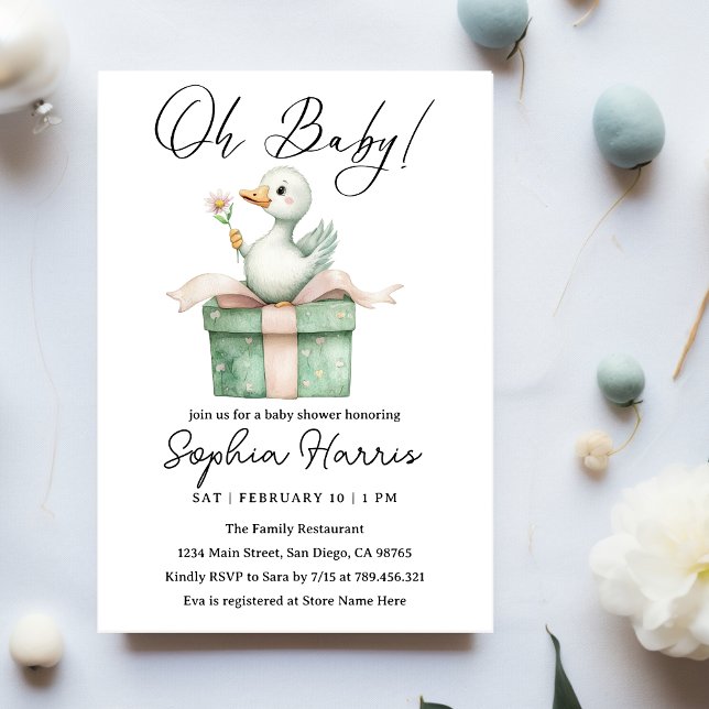 Åh lilla tjej  Baby Shower Inbjudningar (Skapare uppladdad)