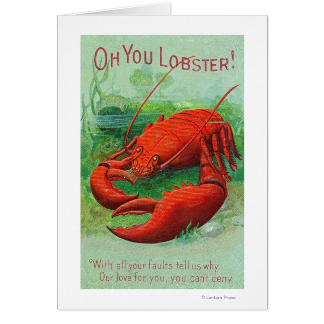 Åh, Lobster Scene Hälsningskort (Framsidan)