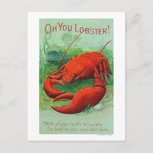 Åh, Lobster Scene Vykort (Framsida)
