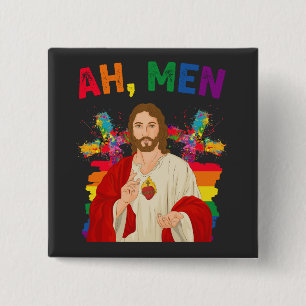 Ah män rolig HBTQ Gay Pride Jesus kristen Knapp