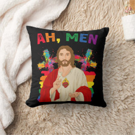 Ah män rolig HBTQ Pride Jesus kristen Kudde