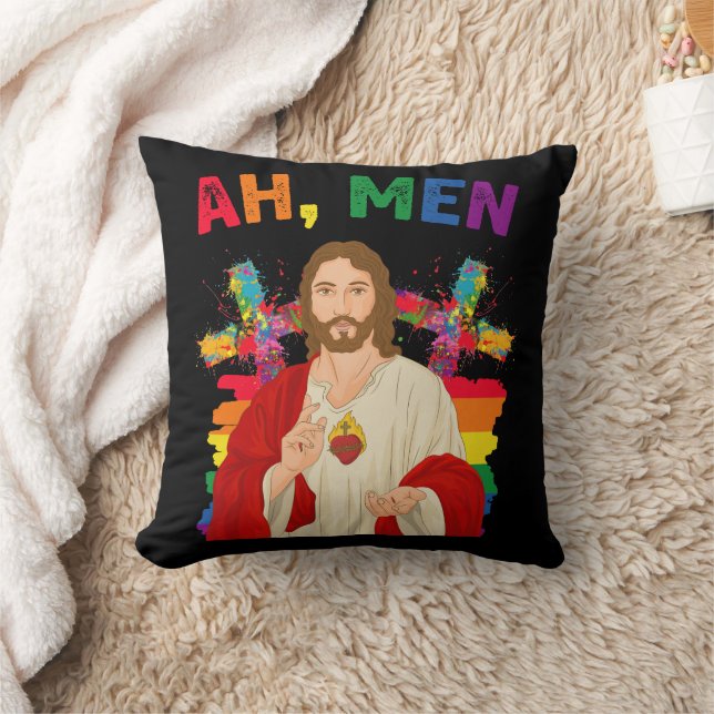 Ah män rolig HBTQ Pride Jesus kristen Kudde (Filt)