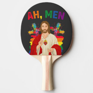 Ah män rolig HBTQ Pride Jesus kristen Pingisracket