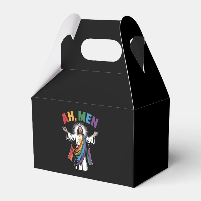 Ah Män Rollig Jesus HBTQ Homorg Pride Regnbåge Presentaskar (Framsidan Sidan)