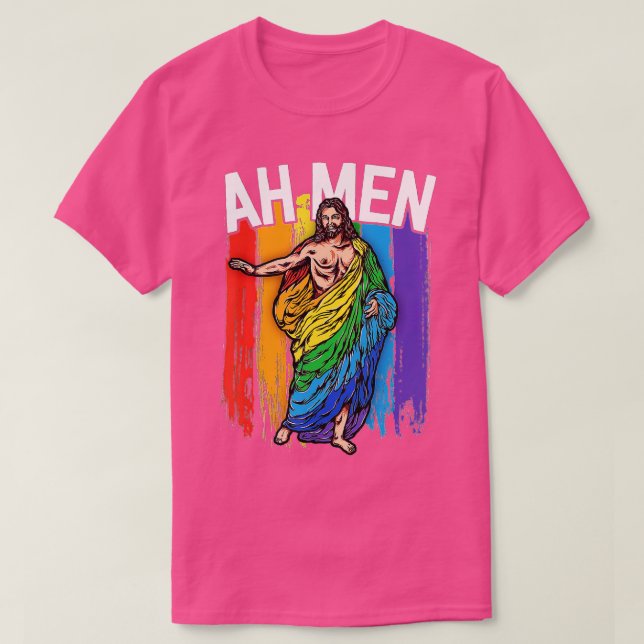 Ah Manar Gay Jesus LGBQ's Gifts Rainbow T Shirt (Design framsida)