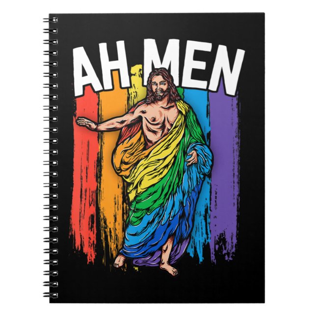 Ah Manar Gay Jesus Shirt Funny LGBTQ Shirts Gifts  Anteckningsbok (Framsidan)