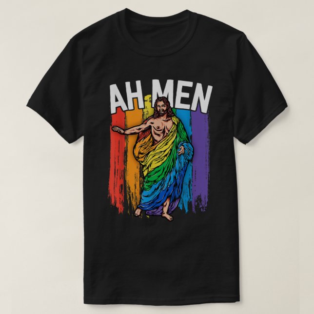 Ah Manar Gay Jesus Shirt Funny LGBTQ Shirts Gifts  T Shirt (Design framsida)