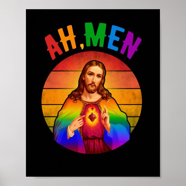 Ah Manar LGBT Gay pride Jesus Rainbow Christian Poster (Framsidan)