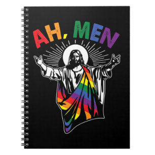Ah Manar LGBT Gay pride Jesus Rainbow Flagga Chr Anteckningsbok