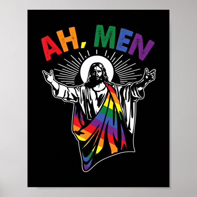 Ah Manar LGBT Gay pride Jesus Rainbow Flagga Chr Poster (Framsidan)