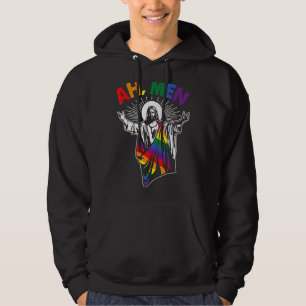 Ah Manar Lgbt Gay pride Jesus Rainbow Flagga Chris Hoodie