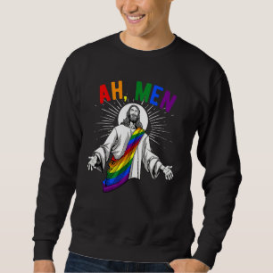 Ah Manar Lgbt Gay pride Jesus Rainbow Flagga Chris Lång Ärmad Tröja