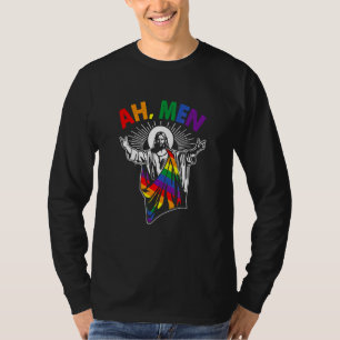 Ah Manar Lgbt Gay pride Jesus Rainbow Flagga Chris T Shirt