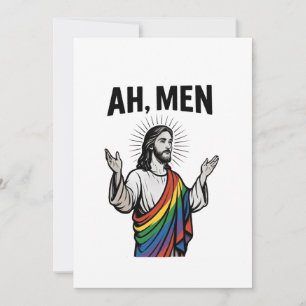 Ah Manar LGBT Gay pride Jesus Rainbow Julkort